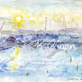 Cardiff Bay at Sunrise by Welsh artist Rhian Owen