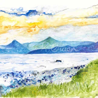 Mountains and Sea by Welsh artist Rhian Owen