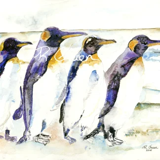 Penguins by Welsh artist Rhian Owen